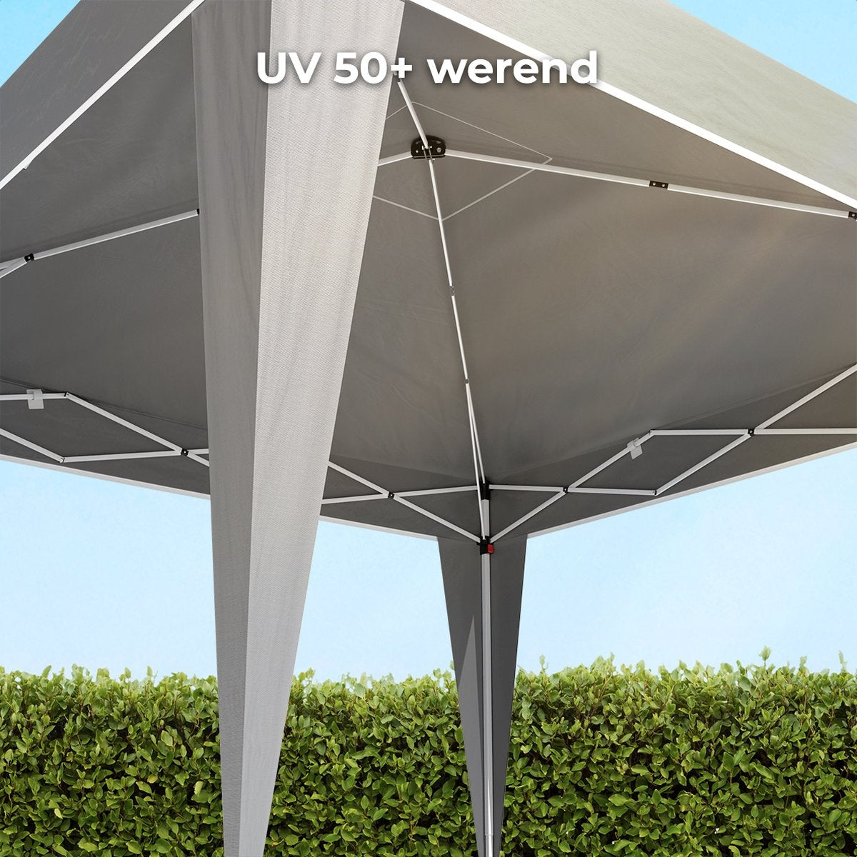 LifeGoods Partytent - Paviljoen - EasyUp - Opvouwbaar - Waterdicht - Met Draagtas - 300 x 300 cm - Grijs