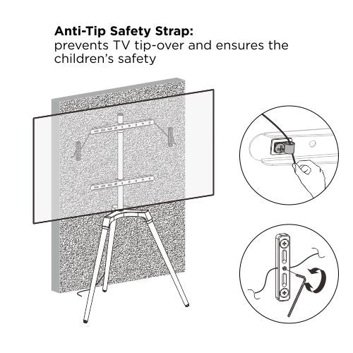 Easel Studio TV-Standaard - Voor TV van 50 tot 65 Inch - 75.8 x 50.5 x 134.7 cm - Wit - FS19-44F-01