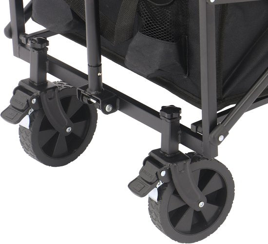 AXI SB120 Opvouwbare Bolderwagen – Zwart – Met Trekstang, Remmen en Hoes – 60 kg Draagvermogen – Eenvoudig mee te nemen - Metaal