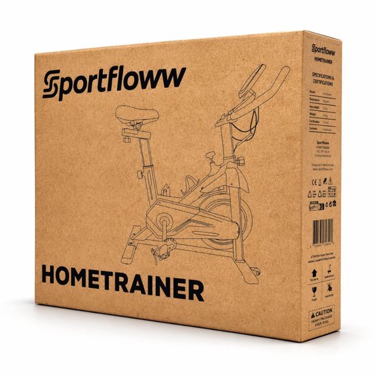 Sportfloww Hometrainer - Fitness Fiets - Spinningfiets - 8KG Vliegwiel - Hartslagmeter - Incl App
