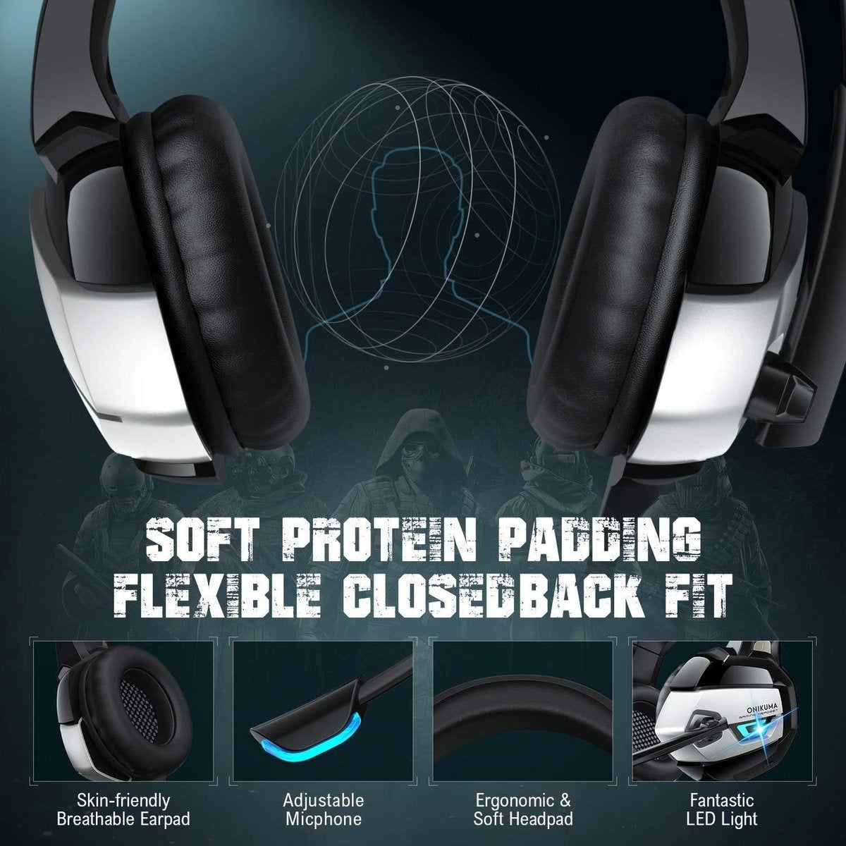 XIBERIA V20 RGB stereo gaming headset - PC/PS5/Xbox - 50mm Dynamic coil - Zwart