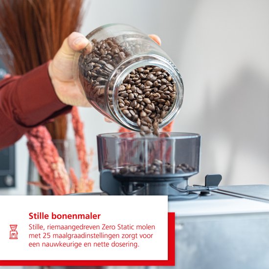 Solis Grind & Infuse Perfetta 1019 Pistonmachine met Bonenmaler - Met Stoom- & Heetwaterfunctie - Voorbrouwfunctie - Gebruiksklaar in 45 Seconden - Energiebesparend - Zilver