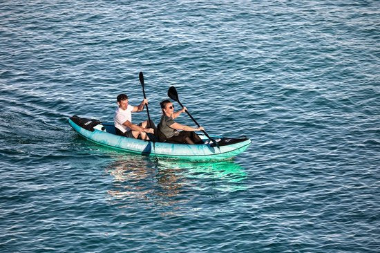 VirtuFit Kayak 335 - Turquoise - Met Kajak Zitjes en Draagtas - Geschikt voor Twee of Drie Personen - Duurzaam & Stevig - Opblaasbare Kajak - Kajak - Opblaasbare Boot