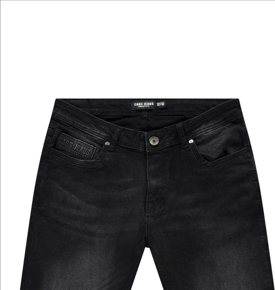 Cars Jeans Kirk Regular Fit Jeans - Maat 48 - Black Used - Straight Fit Heren Jeans