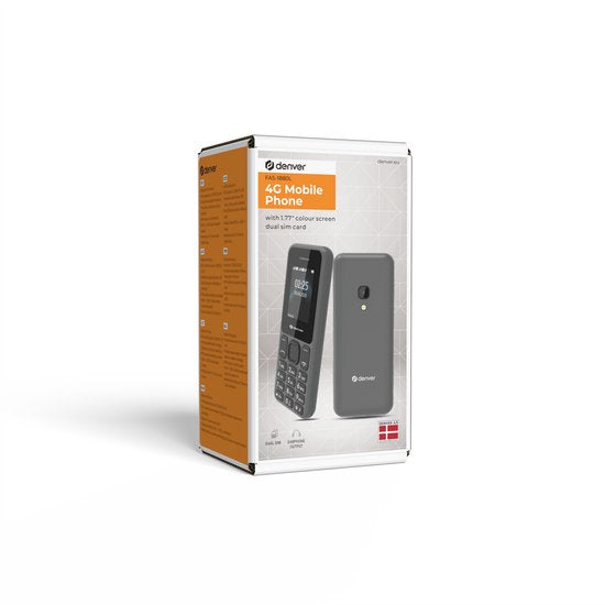 Denver Senioren Mobiele Telefoon 4G - GSM - Smartphonevrij opgroeien - FM Radio - Dual Sim - Simlockvrij - Model 2026 - FAS1880L