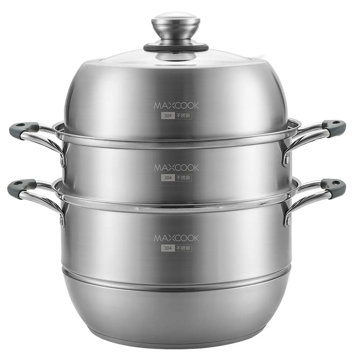 Maxcook 3-laagse stoompan 28 cm - RVS 304 - inductie en gas