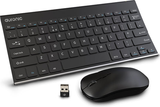 Auronic Draadloos Toetsenbord en Muis - QWERTY - Zwart