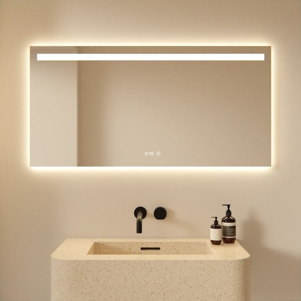Mirlux Badkamerspiegel - 120 x 60 cm - Frameloos - LED en Anti-condens