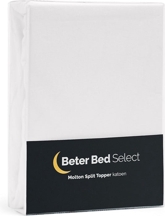 Beter Bed Select Molton Splittopper 180 x 200 cm - Wit - Matrasbeschermer voor Splittopmatras tot 10 cm