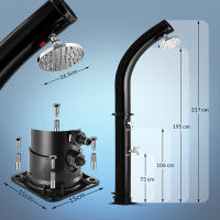 Zonnedouche Boog 20 liter Douchekop 360° Draaibaar Solar Buitendouche