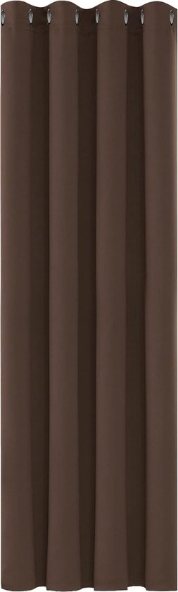 Deconovo Verduisterende Gordijnen met Ogen, 132x214 cm (B x H), Bruin, 1 stuk, Warmtewerend Gordijnen Geluidwerend voor de Woonkamer, Slaapkamer