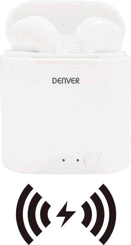 Denver TWQ-40 - Wireless Bluetooth earbuds - draadloos opladen via QI - Wit
