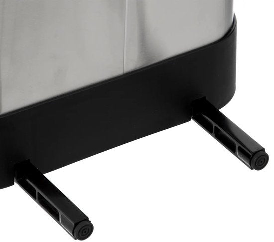 5Five Prullenbak/pedaalemmer Ariane - zilver - rvs metaal - 30 liter - 42 x 25 x 62 cm - keuken
