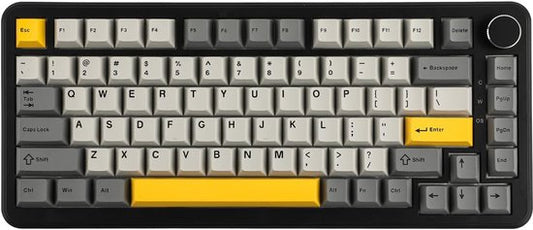 Ajazz AK820 MAX HE - 75% Bedraad RGB Gaming Toetsenbord - Hall Effect Rapid Trigger Mechanisch Toetsenborden - Gasket - Hot Swap - 8K Hz Polling Rate - QWERTY Toetsenborden - 82 Keys - Maanlicht geel