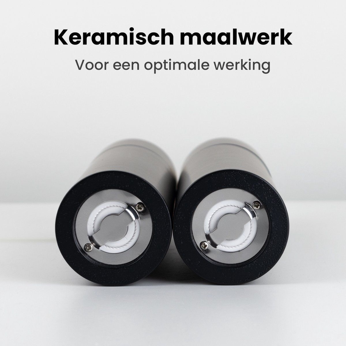 Nimma® Peper en Zoutmolen Set - Incl Navul Lepel - Verstelbare Maalgraad - Duurzaam Acacia Hout - Zwart