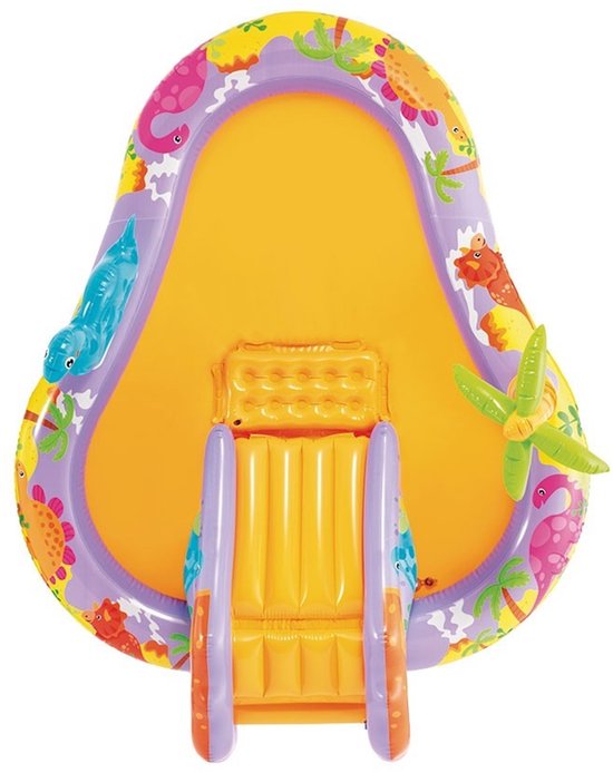 Intex Opblaasbaar speelzwembad - Dino Park - met glijbaan - 201x157x69cm