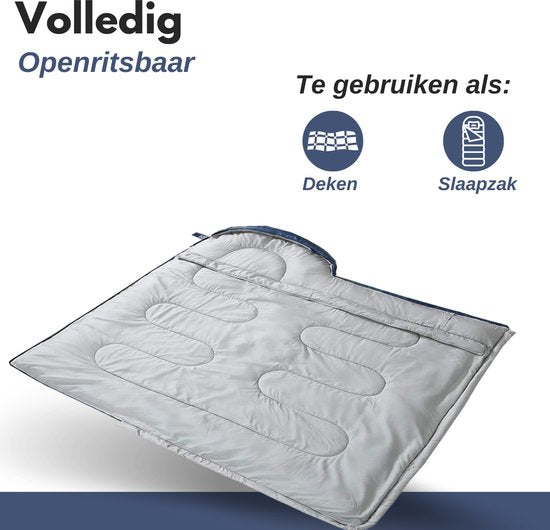 Vertrex Tri-Season Adventure Mummy Slaapzak - Slaapzakken Volwassenen - Kamperen - Blauw