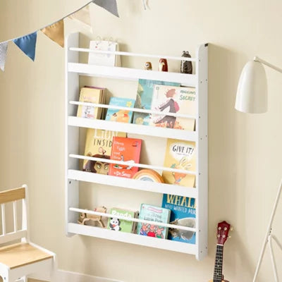 SoBuy Kinderboekenkast - 4 Planken - 80 x 12 x 118 cm - Wit