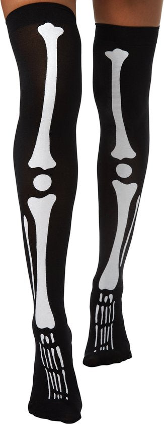Dressforfun Griezelige skeletbruid L - verkleedkleding kostuum halloween verkleden feestkleding carnavalskleding carnaval feestkledij partykleding - 302007