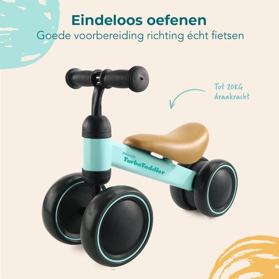 LifeGoods TurboToddler Loopfiets - Speelgoed Vanaf 1 jaar - Kinderstep - Mintgroen