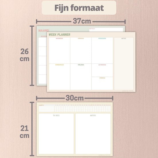 Magnetische weekplanner + maandplanner whiteboard - trio set - planner magnetisch - planbord - familieplanner