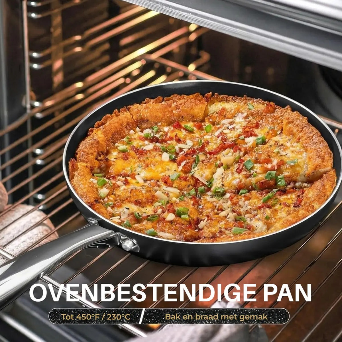 Michelangelo Keramische Koekenpan met Deksel - 8 inch - Zwart