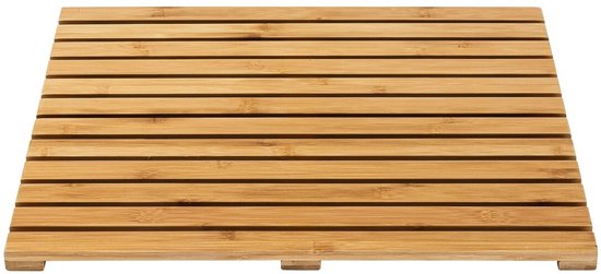 WENKO Douchevlonder 50x50cm bamboe - FSC hout - Badmat Indoor & Outdoor - Douchemat