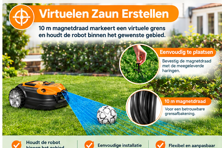 LawnMaster VBRM18AMIDR Robotmaaier - Geel - 72,5 x 42,5 x 32,3 cm - Tot 500 m²