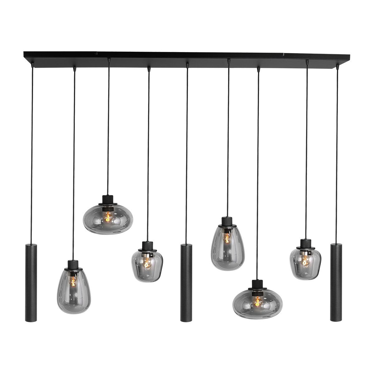 Steinhauer - hanglamp - Reflexion - zwart - glas metaal - design lamp - E27_GU10 - 3796ZW
