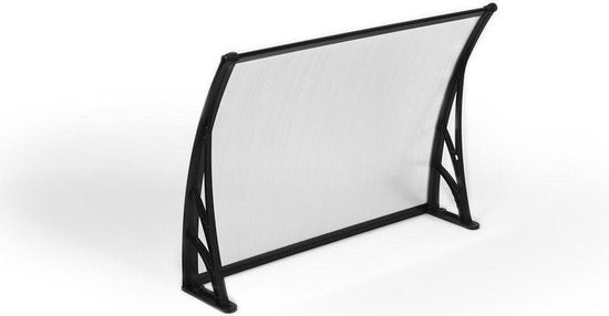 909 Outdoor Weerbestendige Deurluifel - Overkapping - UV-polycarbonaat en Aluminium - 100 x 80 cm