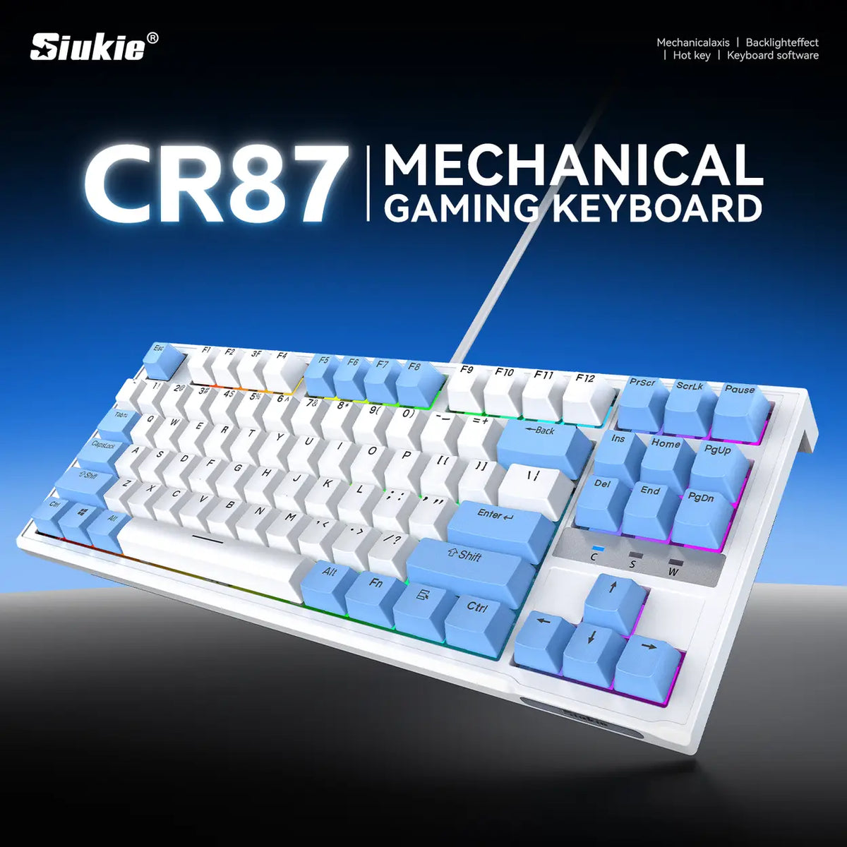 Siukie CR87 Mechanisch Toetsenbord - 87 Toetsen - Verwisselbare Switches