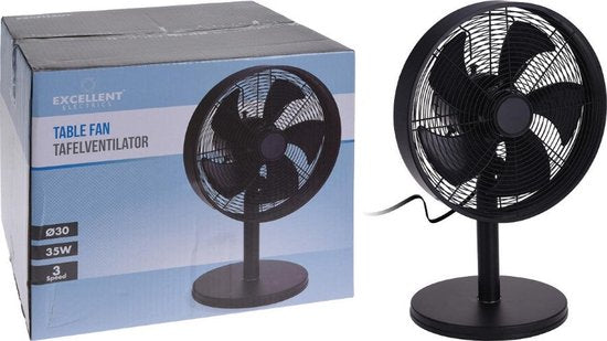 Homestyle Ventilator Tafel Model Metaal - Ventilator - Ø34 cm Zwart