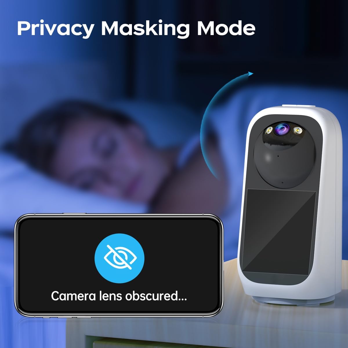JOOAN 2K Indoor Beveiligingscamera met 2,8" Scherm – 360° PTZ – 5G WiFi – Tweeweg Video – Wit