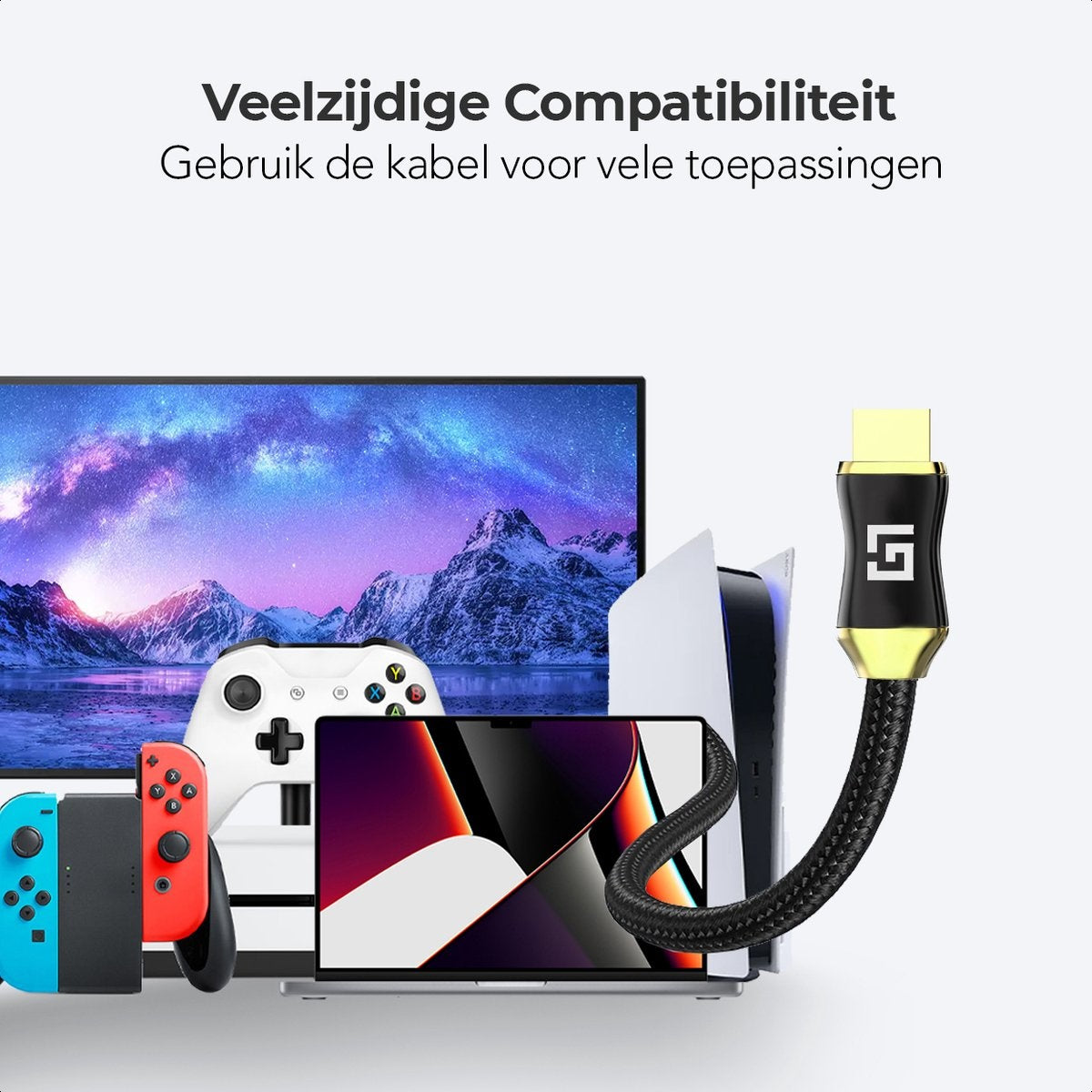 Auronic HDMI 2.0 Kabel - 5M - 18Gbps - Hoge Snelheid en Resolutie - 4K (60 Hz) - Zwart