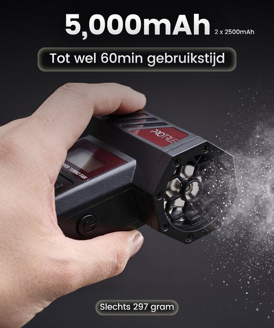 Kruimeldief Snoerloos met Air Duster 130.000 RPM - Auto Stofzuiger Draadloos - Kruimelzuiger - Handstofzuiger - Luchtblazer op accu - Perslucht - Turbo Fan