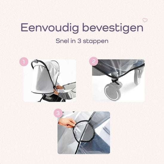 Qwali Regenhoes Kinderwagen Universeel - Wandelwagen - Regenhoes Buggy - Kinderwagen Accessoires