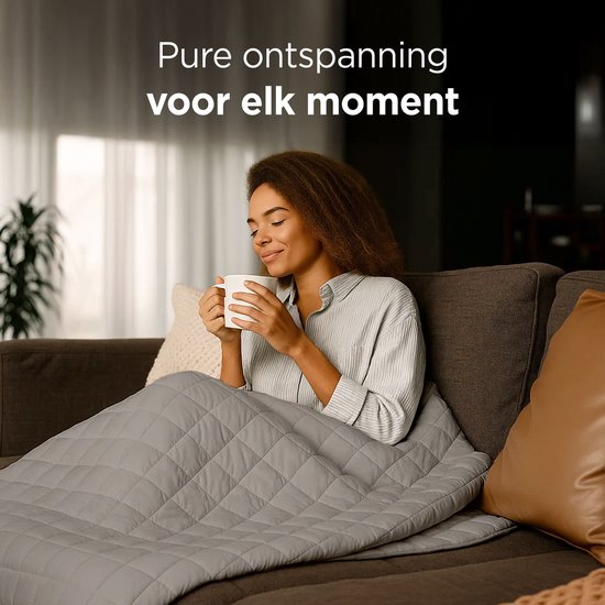 CozySense® Verzwaringsdeken 8kg - 100% Tencel - Weighted Blanket – Zwaartedeken met temperatuurregulatie en ademend comfort - GLASS-Flow® Drukverdeling - 1-Persoons - Grijs