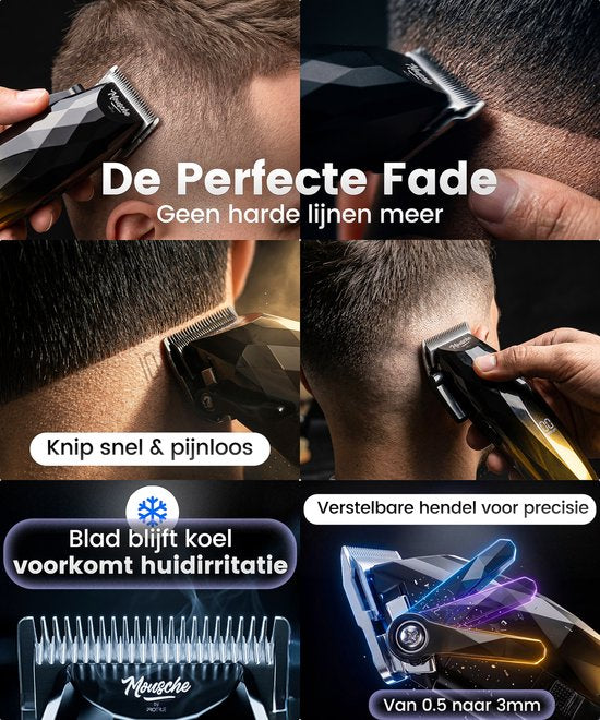 Tondeuse Mannen Hoofdhaar - Kappersset 22 Delig - Haartrimmer Set met Kappersschaar - Trimmer voor Hoofd & Baard
