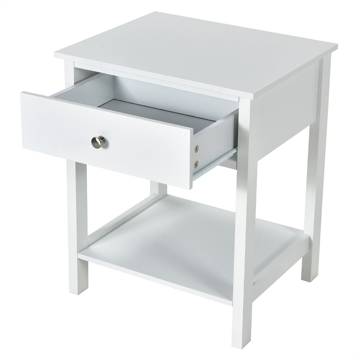 Coast bedtafel 2-fasen nacht dressoir van moderne nachtkastje met lade wit