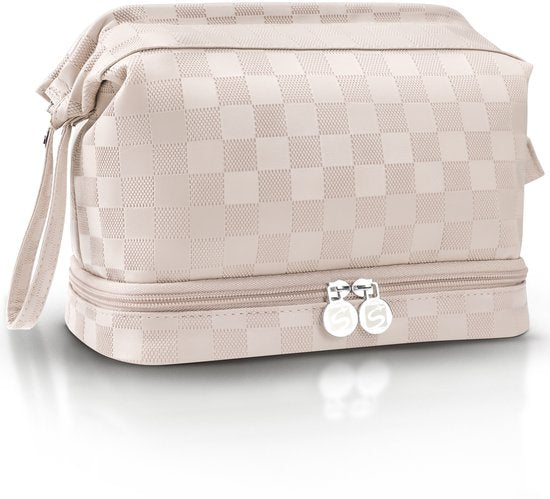 SC Travel Essentials - Toilettas en Make-up Organizer - Waterdicht en Compact - Geschikt voor Reis en Dagelijks Gebruik - Unisex - Lichtroze
