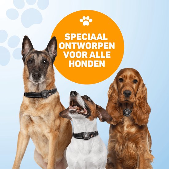 Vulpes Goods® Pets - Hondenhalsband geschikt voor Apple AirTag - Apple Airtag Halsband voor Honden Pro - Veilig, lichtgewicht, reflecterend & comfortabel - Anti-kras en Waterbestendig - Incl. 2 accessoires - 43-51 CM - L