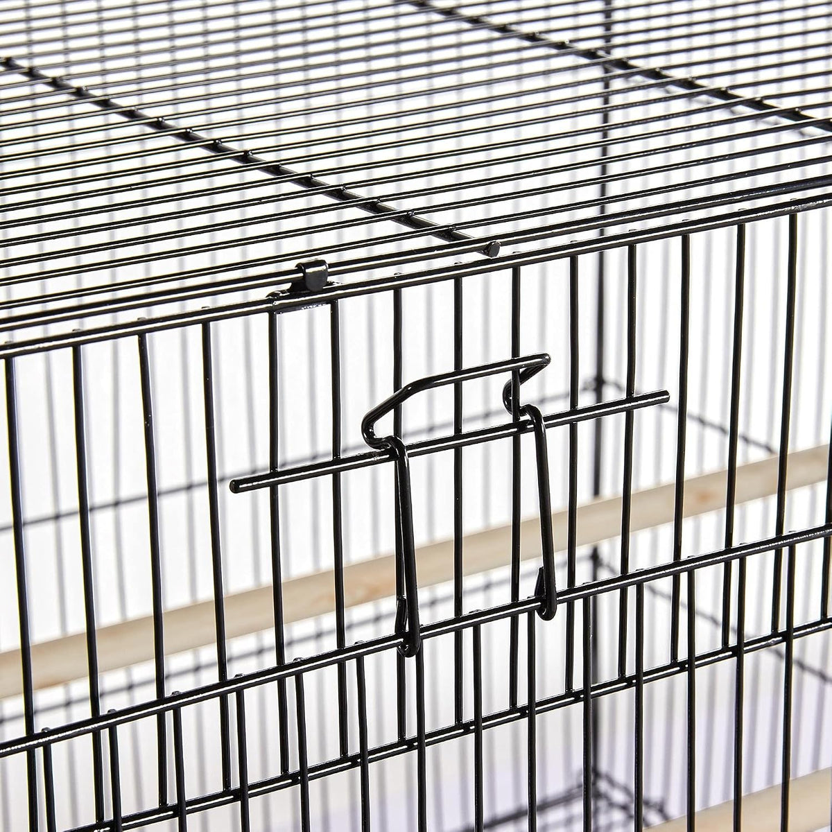 Yaheetech Stapelbare Vogelkooi 76 × 45,5 × 45,5 cm – Zwart – Ruime Vliegkooi voor Parkieten en Kleine Papegaaien