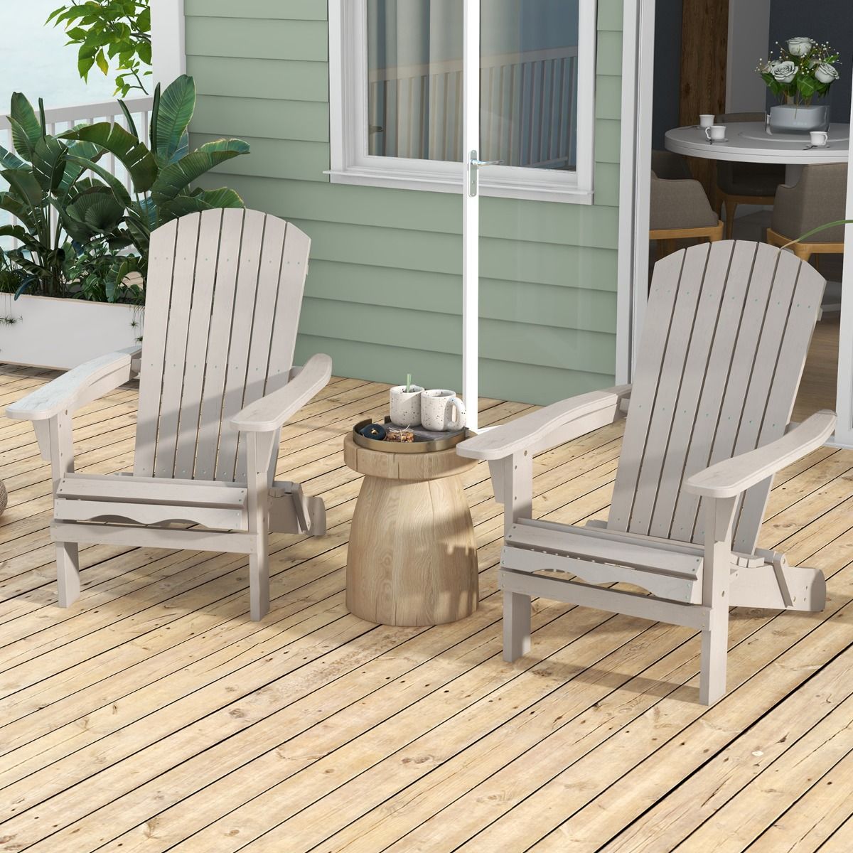 Coast Opvouwbare Adirondack Stoelen - set van 2 - ergonomisch en robuust - grijs