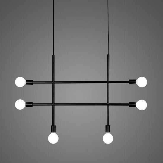 Serax - N15-01 Industriële Lamp - N15-01 - 100 x 70 x 4 cm - Zwart Metaal - 6x E27 Fittingen - Industrieel & Modern Design - Multifunctioneel te gebruiken als hang- of vloerlamp