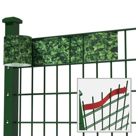 tectake Privacyfolie voor hek/tuinscherm - 70 meter - 19 cm hoog - buxus - 401882