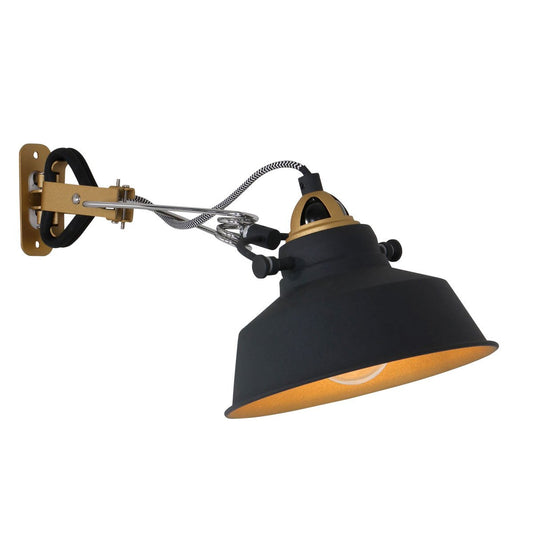 Wandlamp Nove 1320ZW - Zwart, Draaibaar & Kantelbaar, Kunststof/Metaal - Mexlite
