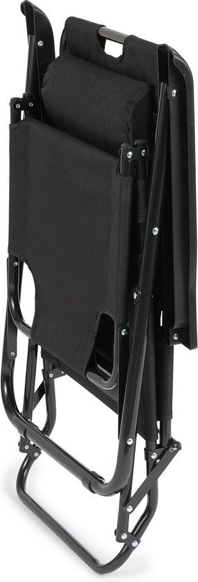 909 Outdoor Ligbed Stoel – Opvouwbaar & Verstelbaar – Loungestoel en Ligbed in 1 – Set van 2 – Zwart