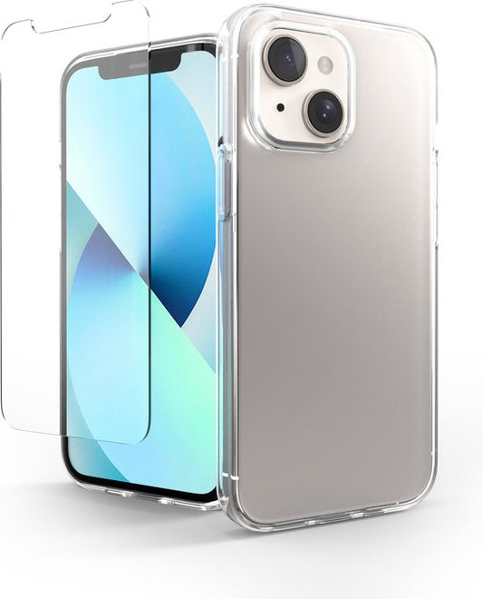 Telefoonhoesje Doorzichtig Geschikt voor Iphone 13 Hoesje Transparant En Screenprotector Beschermglas