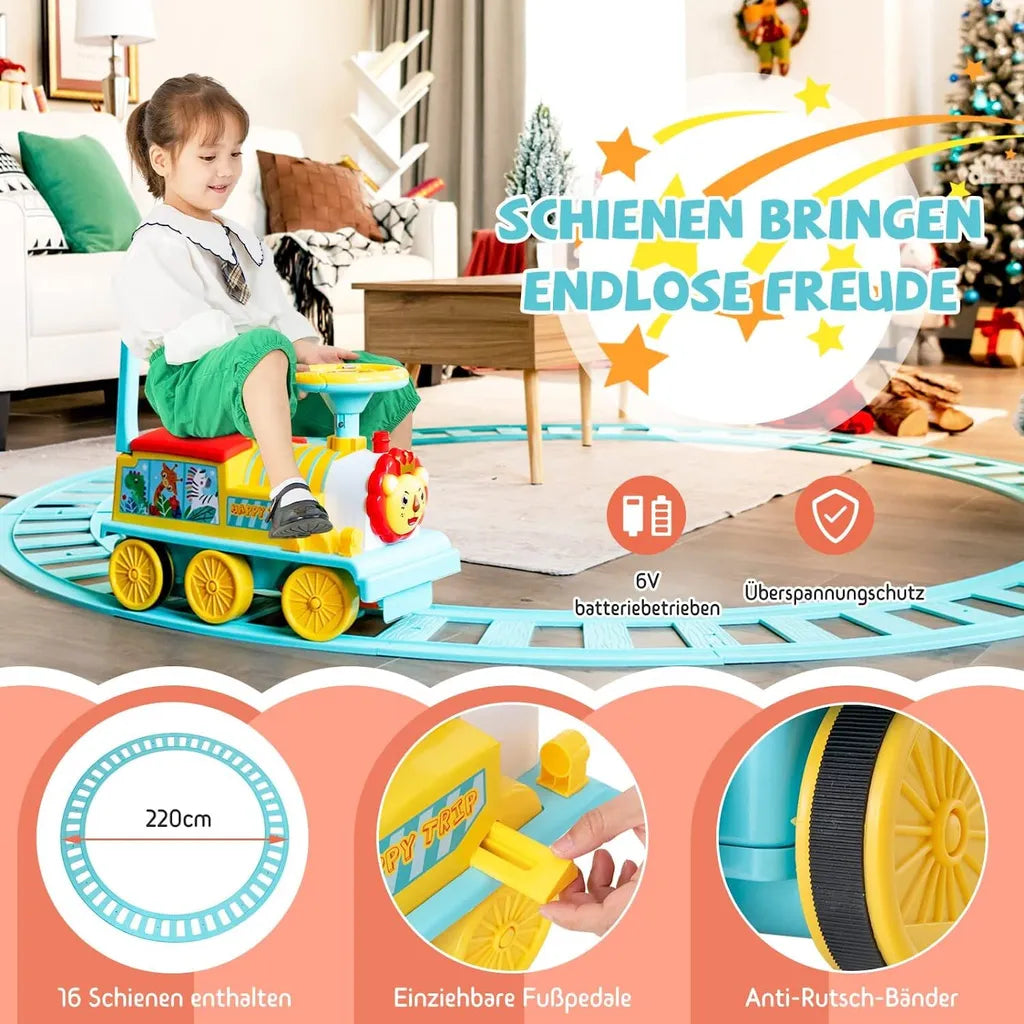 Coast 6V Electric Children's Train om op te staan. met 16 stukjes rails voor kinderen vanaf 3 jaar