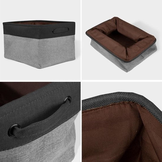 LifeGoods Opbergmand - 3 Stuks - Kast Organizer - 20 L - Textiel - Grijs